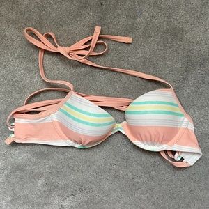 Aerie Striped Pastel Color Bikini Top